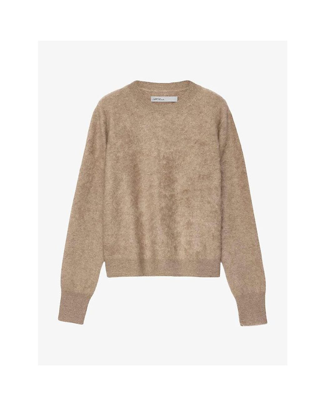 AllSaints Natural Ada Cropped Round-Neck Cashmere Jumper