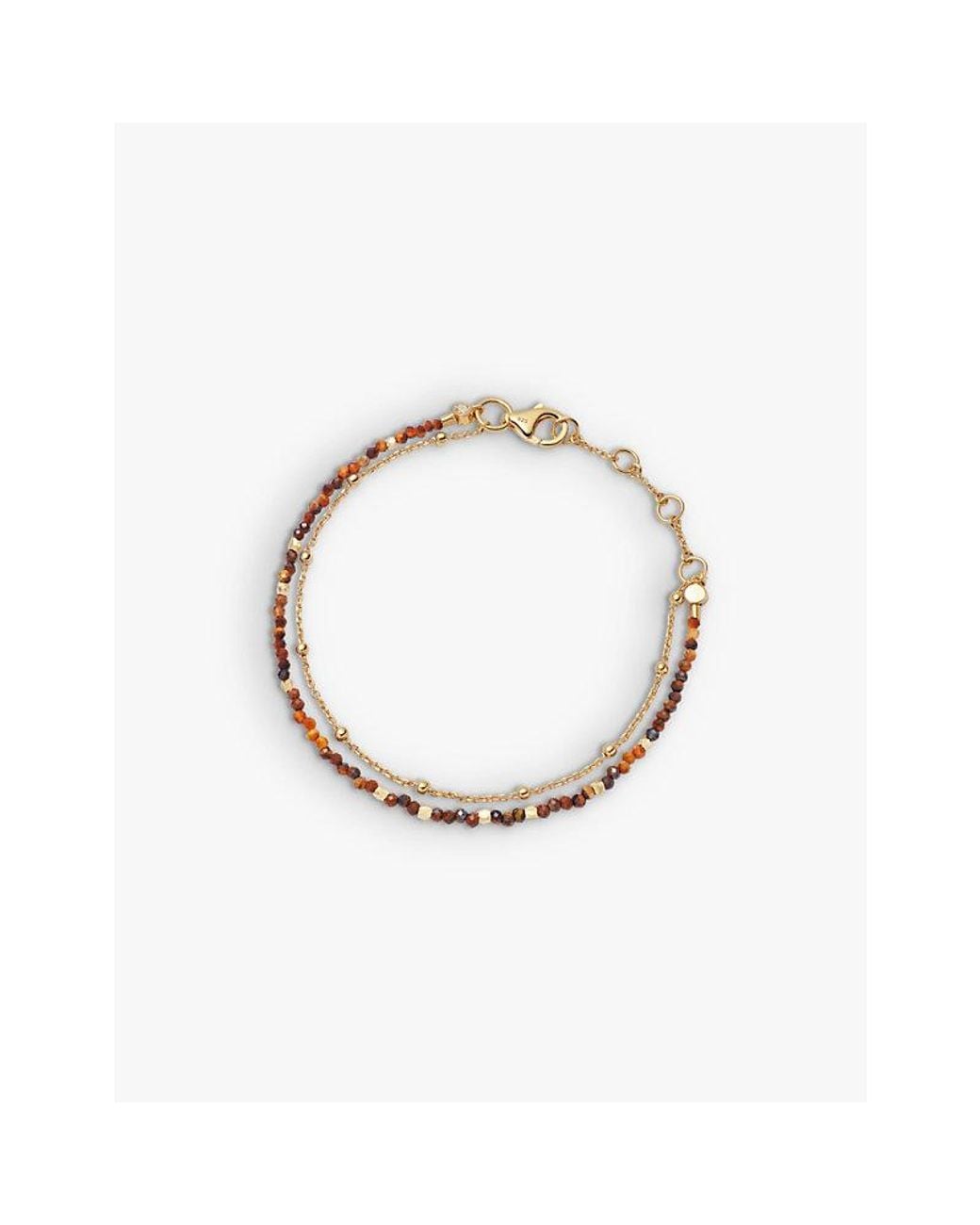 Astley Clarke Metallic Biography Tigers Eye 18Ct- Plated Sterling- Bracelet