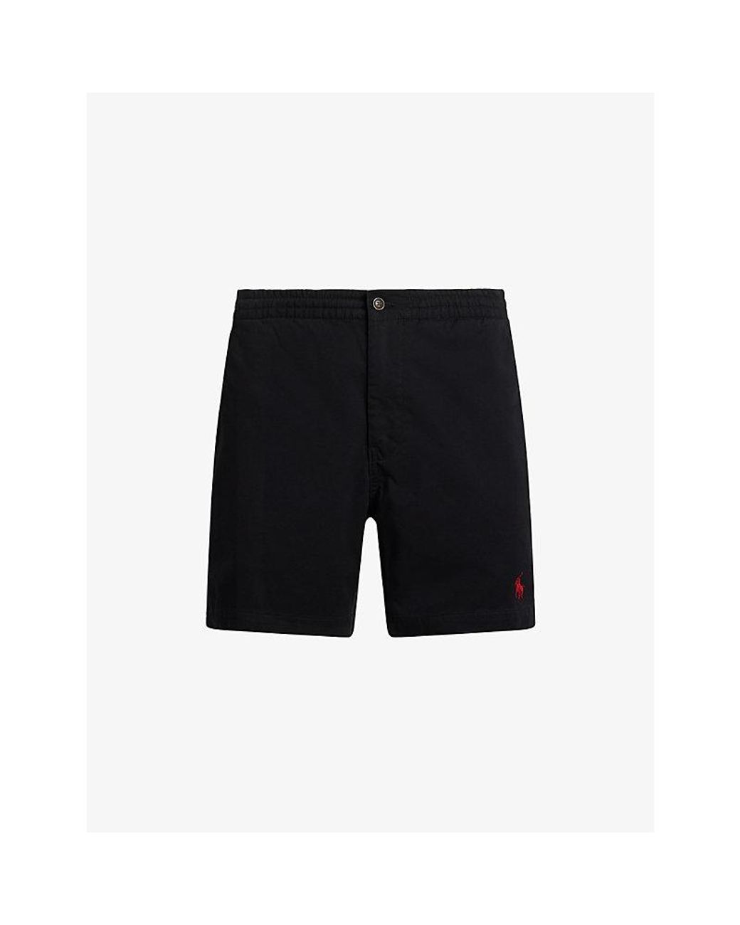 Polo Ralph Lauren Black Polo Prepster Logo-Embroidered Stretch-Cotton Shorts for men