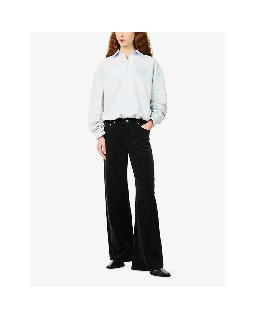 Citizens of Humanity Blue Nora Wide-Leg Corduroy Trousers