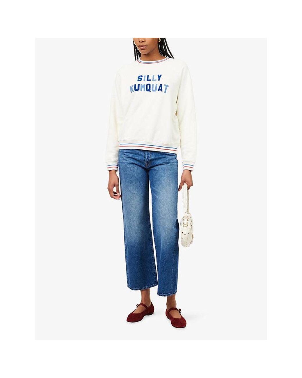 Mother White The Big Sport Cotton-Jersey Sweatshirt