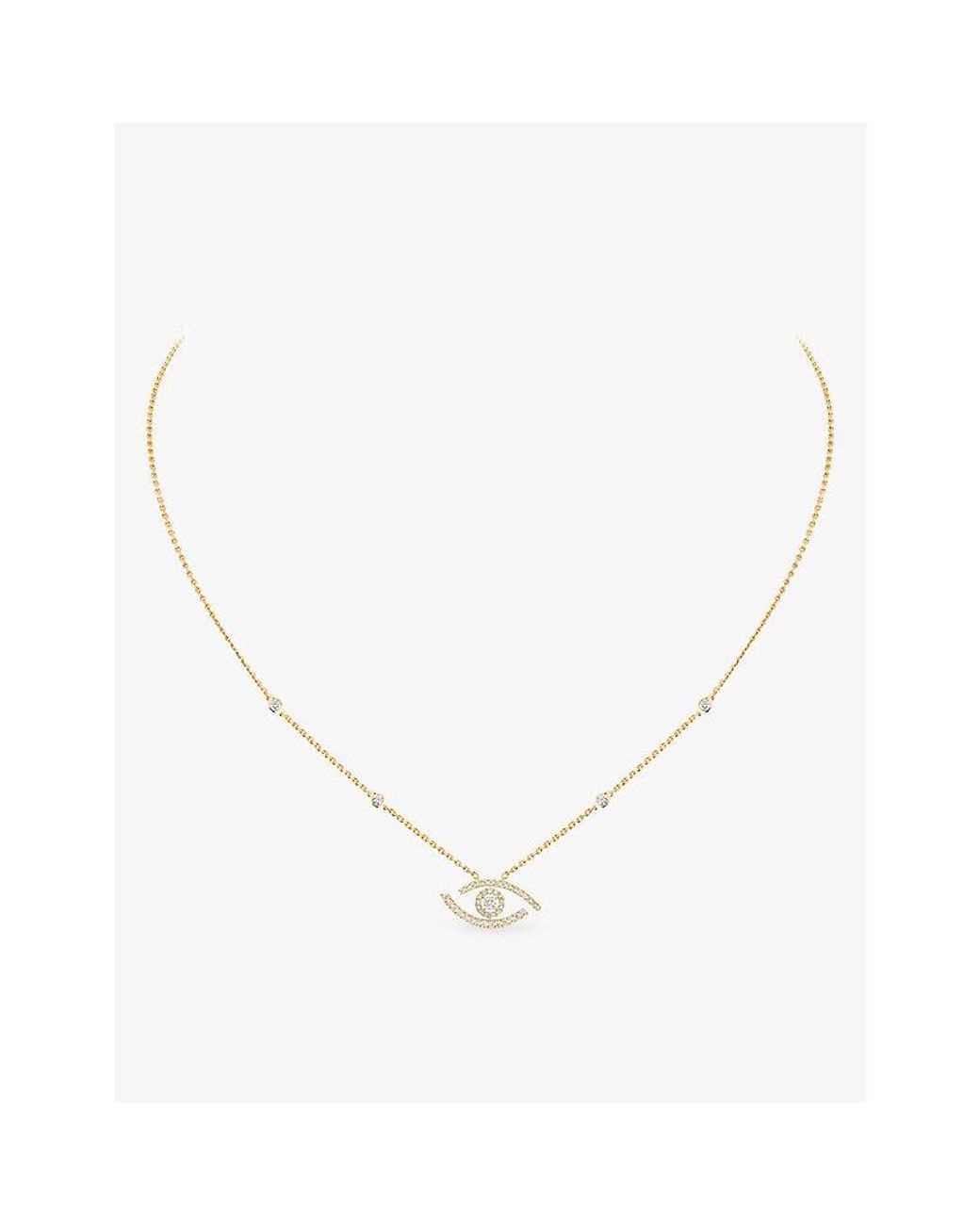 Messika Metallic Lucky Eye Diamond Pavé Pendant Necklace