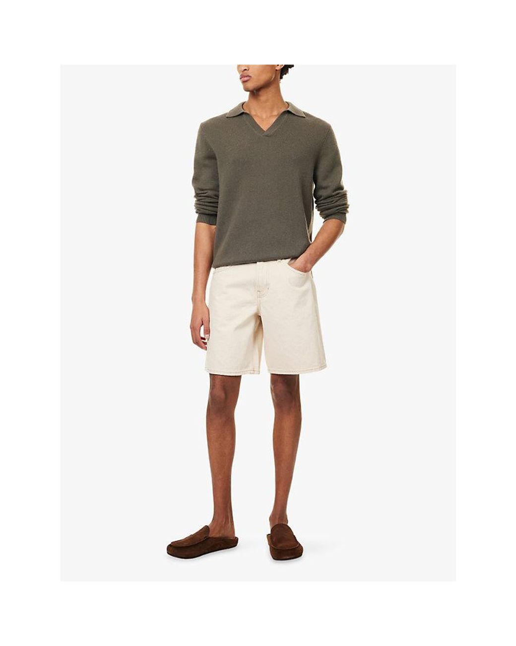 PAIGE Natural Darnell Denim Shorts for men