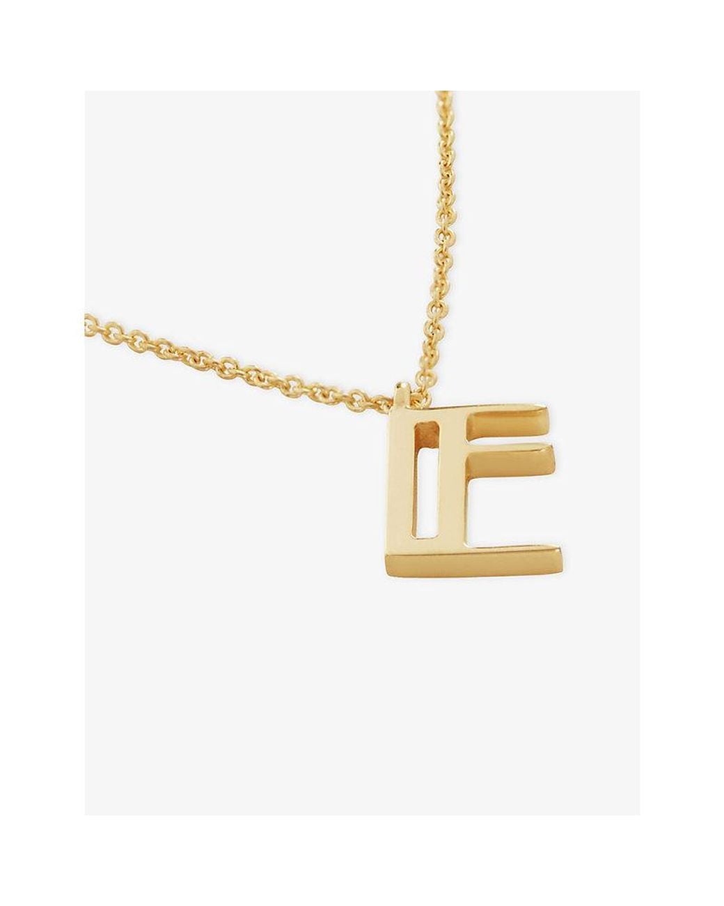 Monica Vinader White Initial E 18Ct Vermeil Plated 925 Sterling Necklace