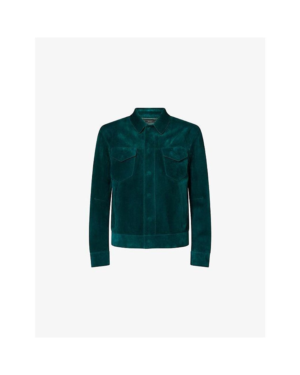 Tom Ford Green Western Collared Suede Jacket for men
