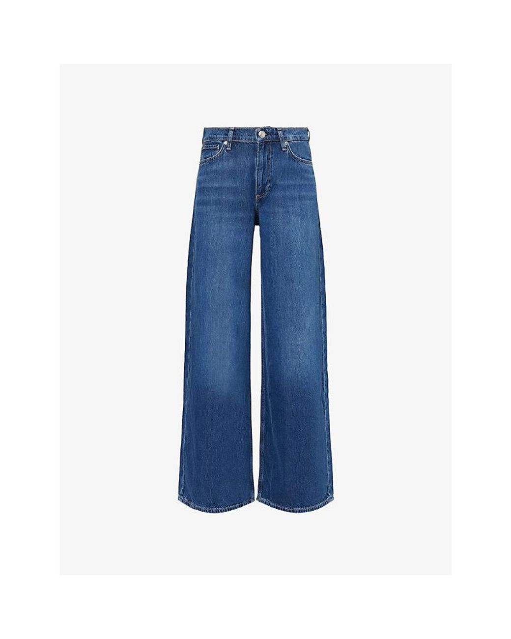 Rag & Bone Blue Sofie Wide-Leg Denim Jeans