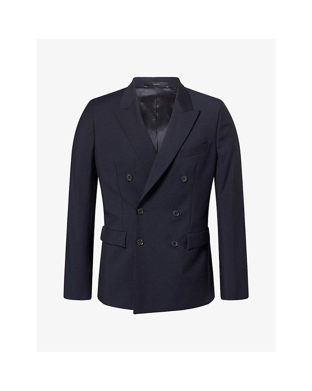 Paul Smith Blue Double-Breasted Wool-Blend Blazer for men