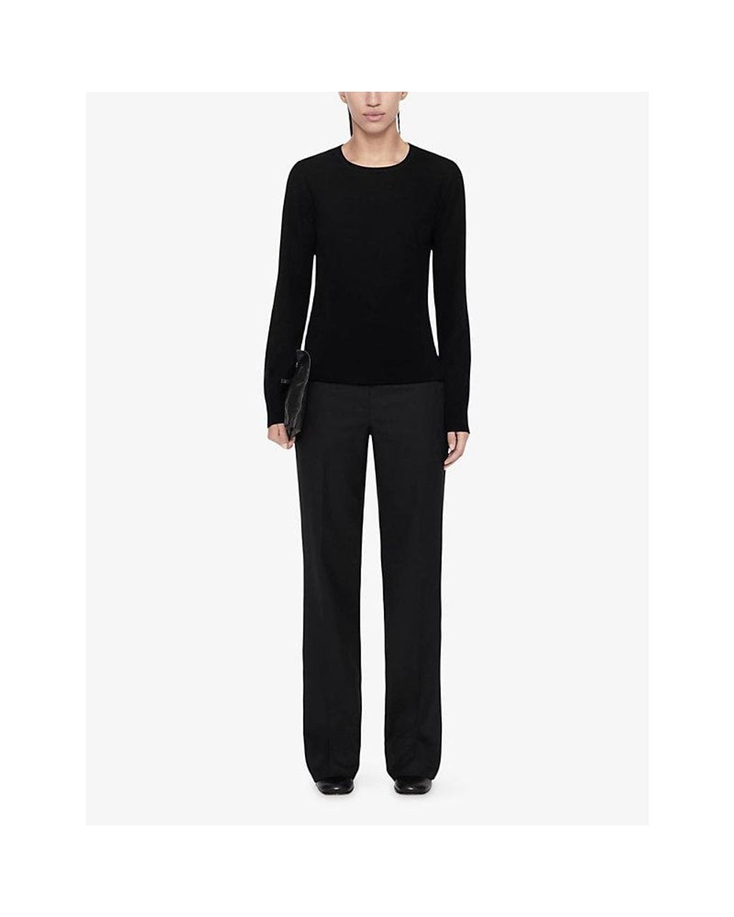 AllSaints Black Coyte Crewneck Merino-Wool Jumper