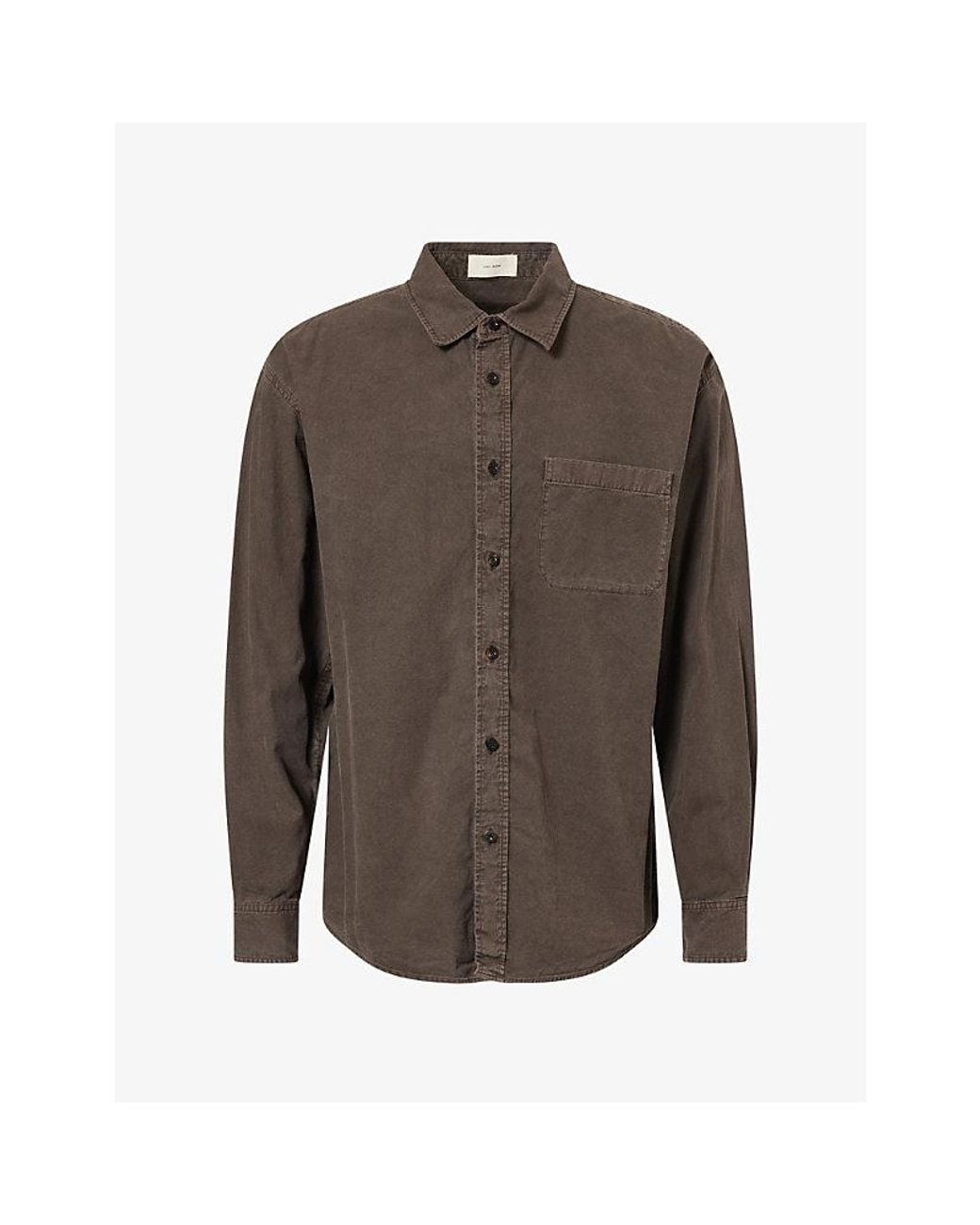 The Row Brown Sadel Long-Sleeve Cotton Shirt for men