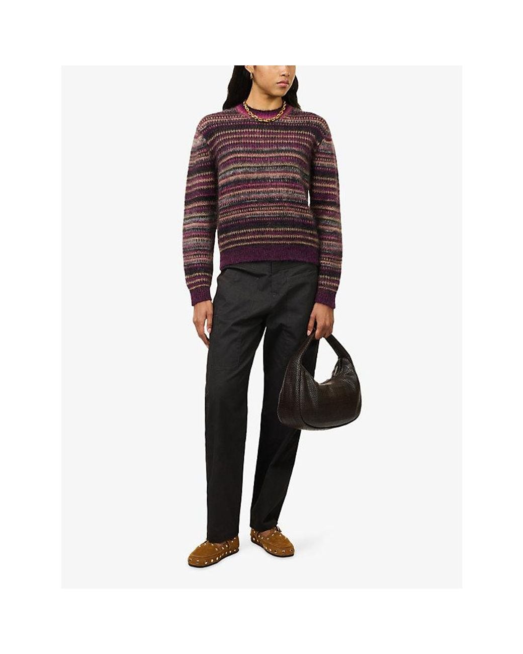 Isabel Marant Black Rhil Patch-Pocket Cotton Utility Trousers