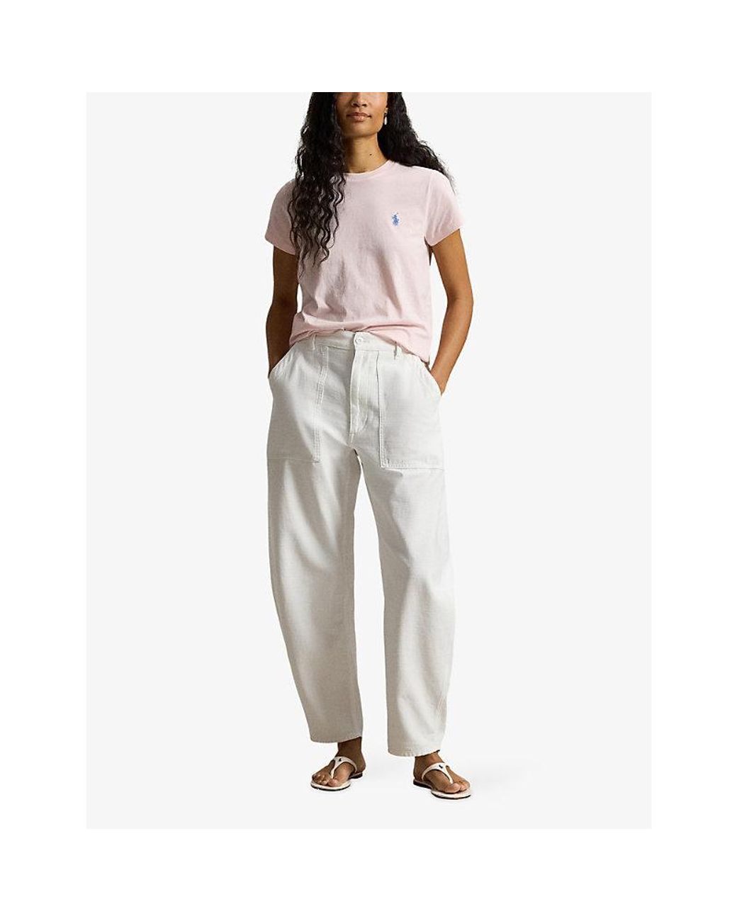 Polo Ralph Lauren Pink Logo-Embroidered Short-Sleeve Cotton T-Shirt