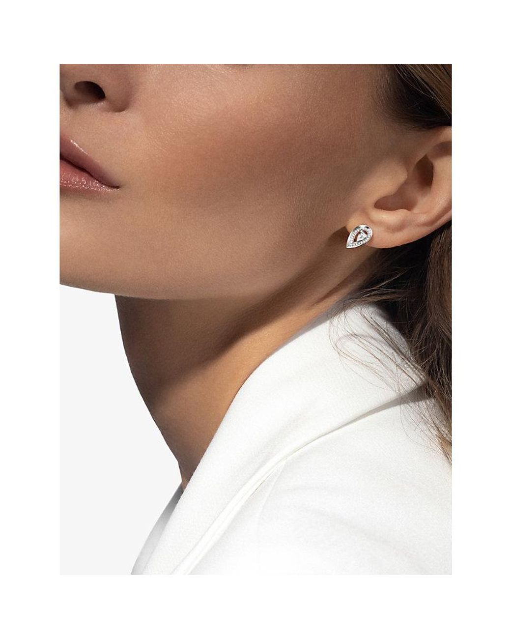 Messika White Fiery And 0.10Ct Diamond Stud Earrings