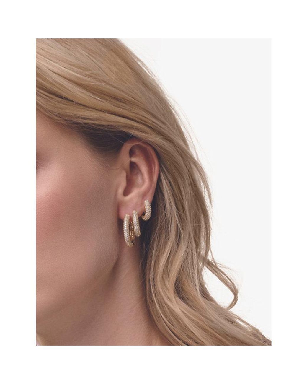Sif Jakobs Metallic Carrara Piccolo 18Ct- Sterling- And Zirconia Hoop Earrings