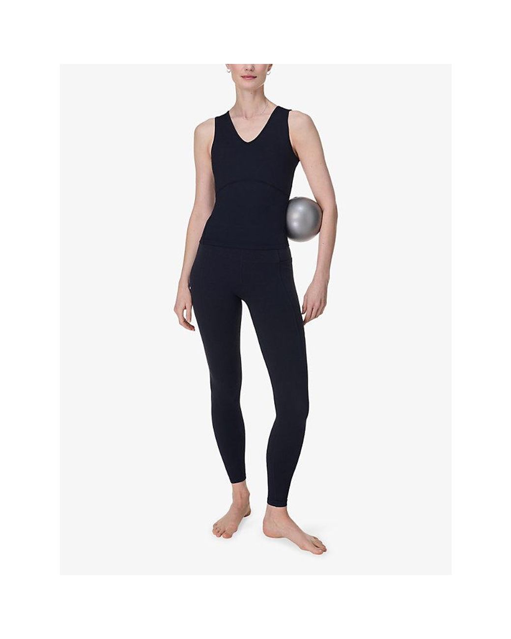 Sweaty Betty Blue Gaia V-Neck Stretch-Woven Vest Top