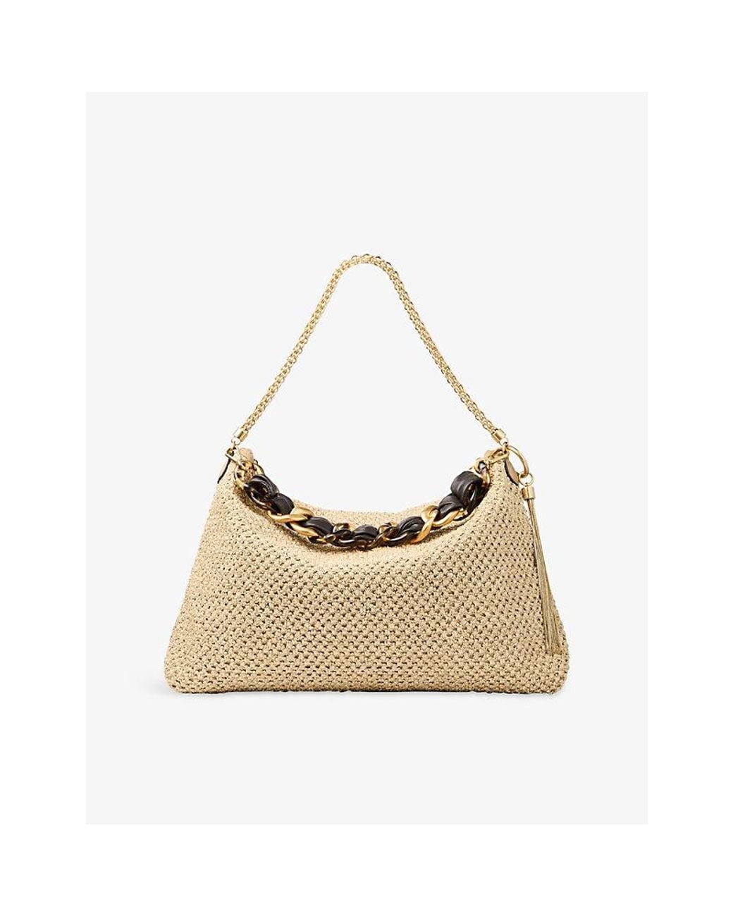 Jimmy Choo Natural Callie Maxi Raffia Shoulder Bag