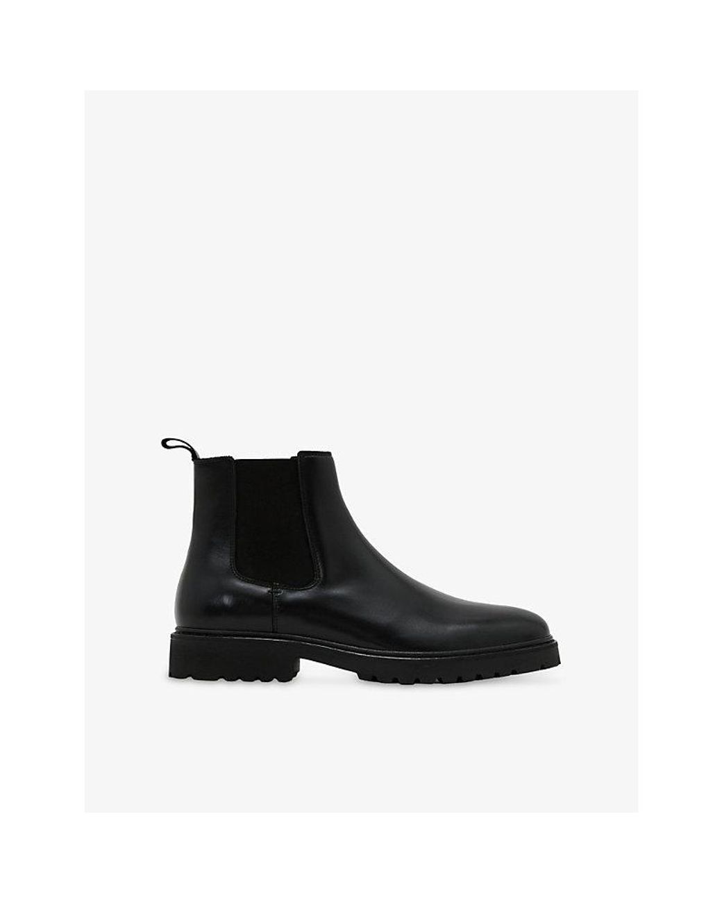 Reiss Black Milton Leather Chelsea Boots for men