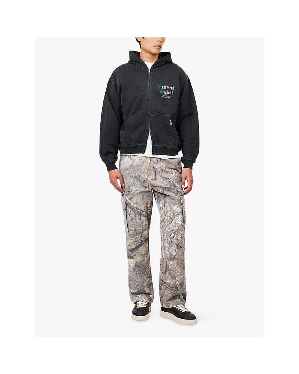 Represent Black Private Members Logo Cotton Hoodie for men