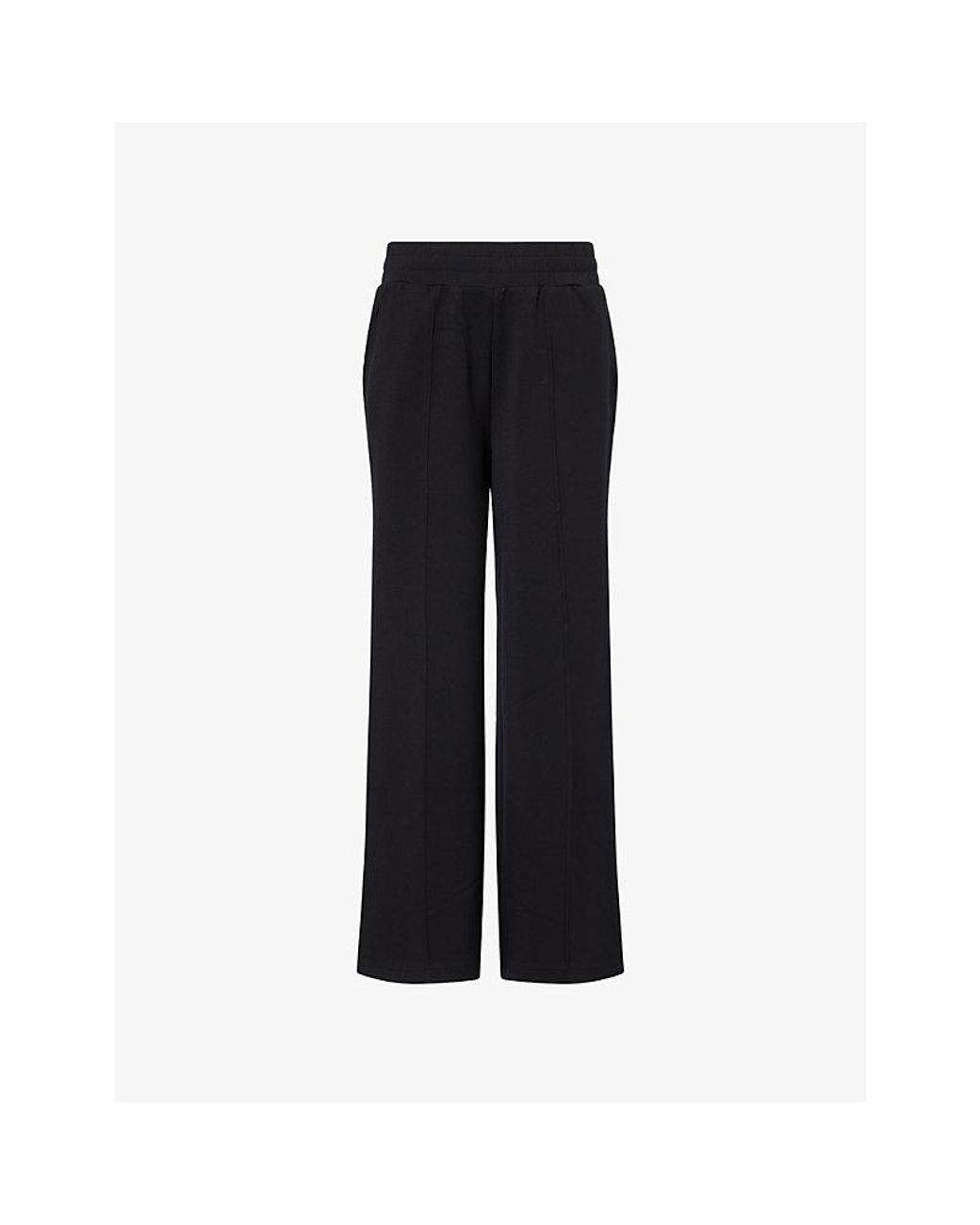 Varley Black The Wide-Leg Drawstring Stretch-Woven Jogging Bottoms