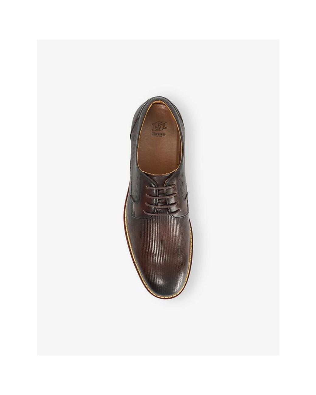 Dune Brown Brinny Lace-Up Leather Shoes