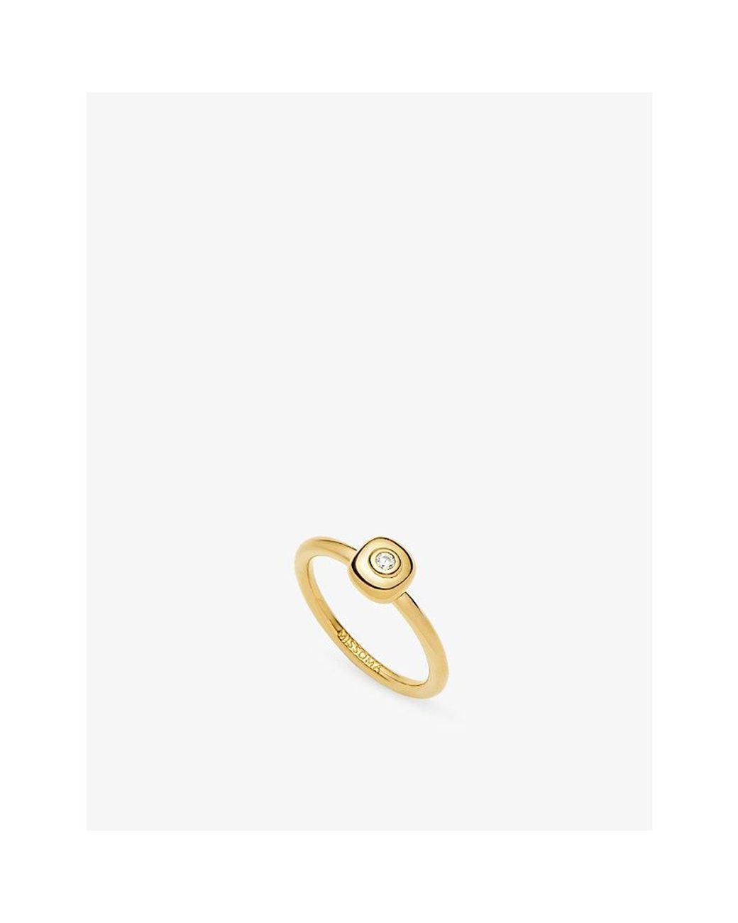 Missoma Metallic Molten Soft Square 18Ct-Plated Brass Ring