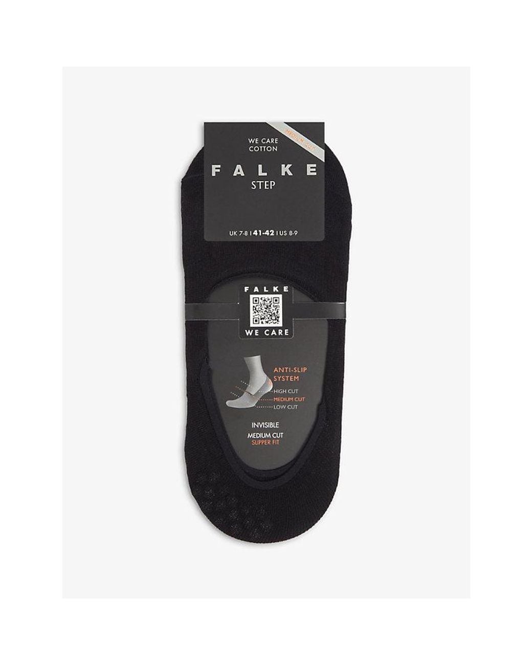 Falke Black Step Medium-Cut Invisible Cotton-Blend Socks for men