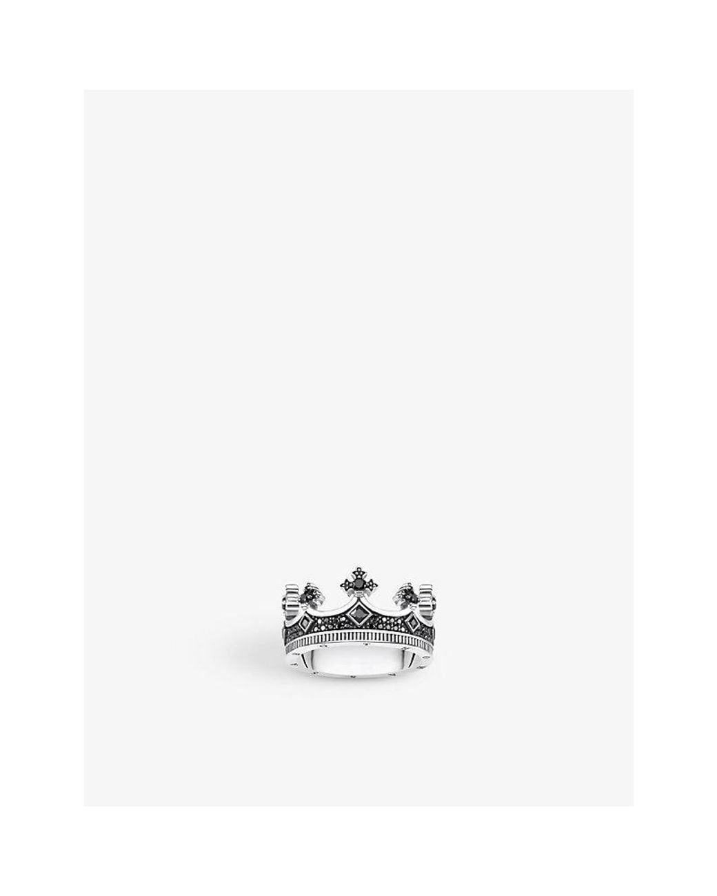 Thomas Sabo White Crown Blackened Sterling- And Zirconia Ring