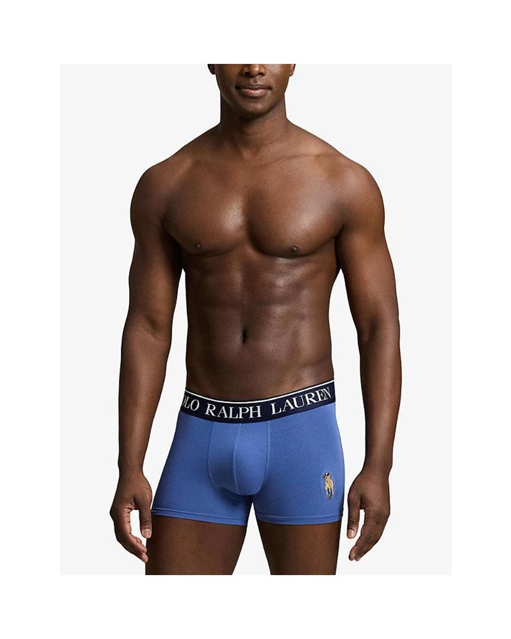 Polo Ralph Lauren Blue Polo Bear Pack Of Two Jersey Trunks for men