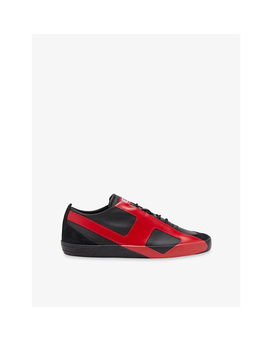 DIESEL Red S-Slante-D Leather Trainers for men