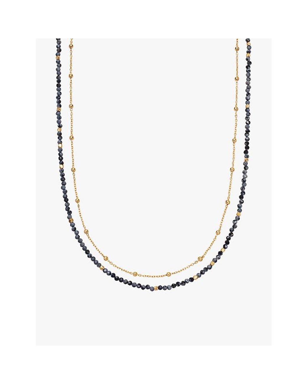 Astley Clarke White Biography Snowflake-Obsidian 18Ct- Plated Sterling- Necklace