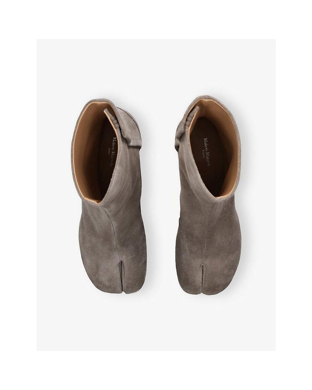 Maison Margiela Gray Tabi Split-Toe Suede Ankle Boots