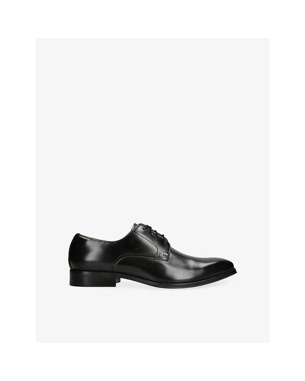 Steve Madden Black Parscal Leather Lace-Up Shoes for men