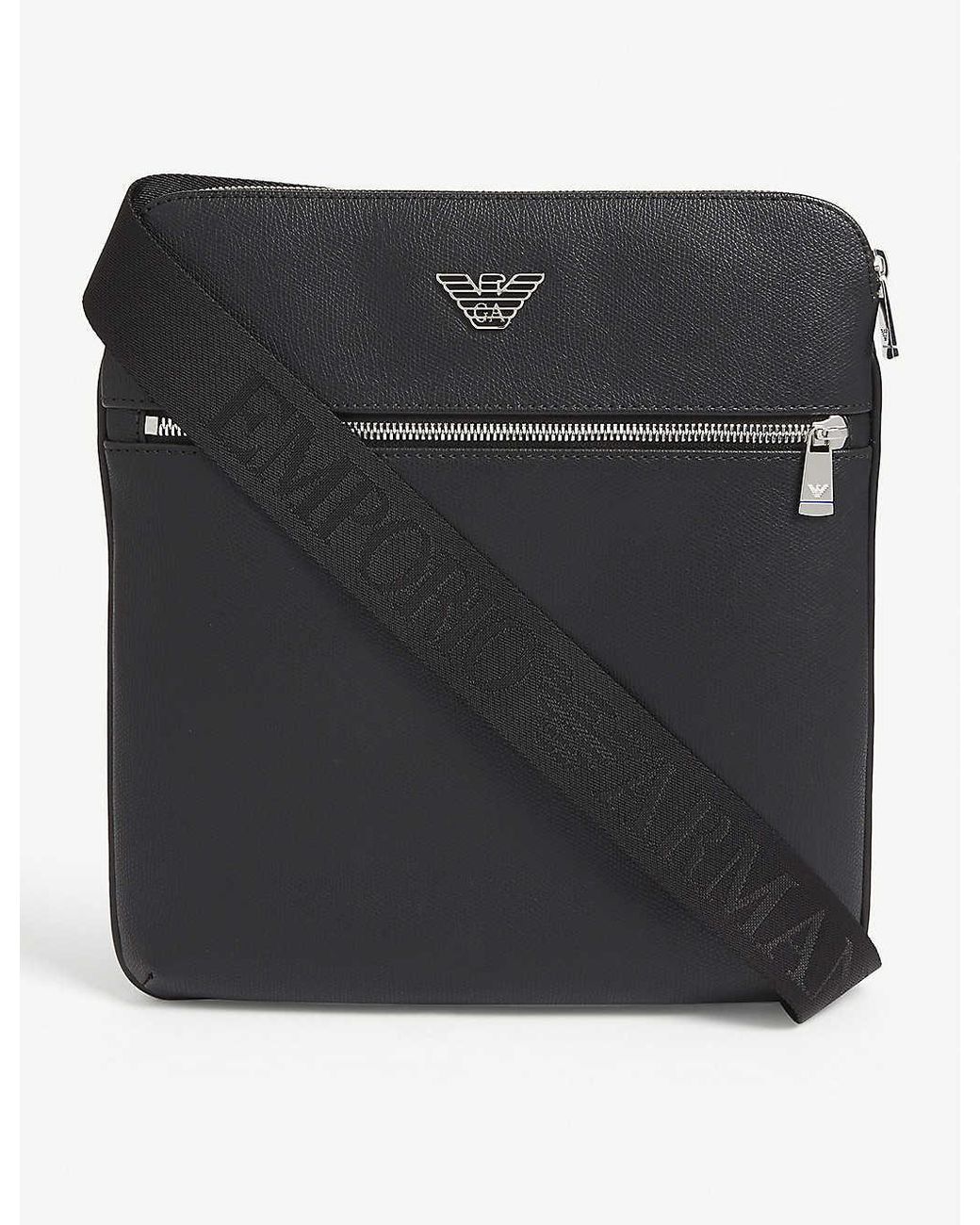 Emporio Armani Logo Messenger Bag in Black for Men - Save 58% - Lyst
