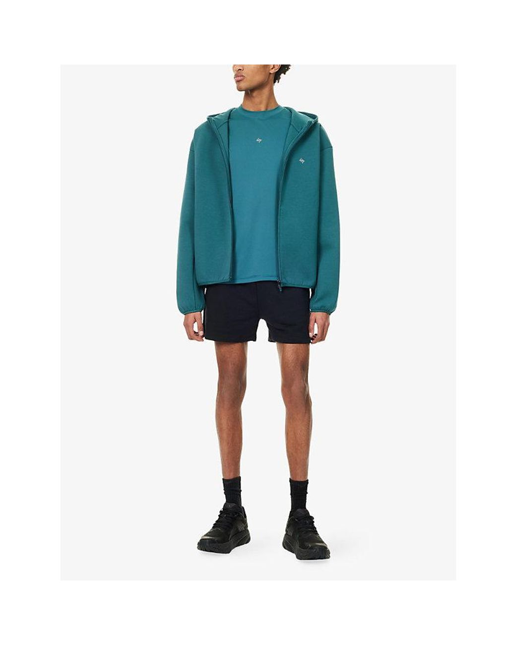 247 BY Represent Green Numbers Zip-Up Cotton-Jersey Hoody for men