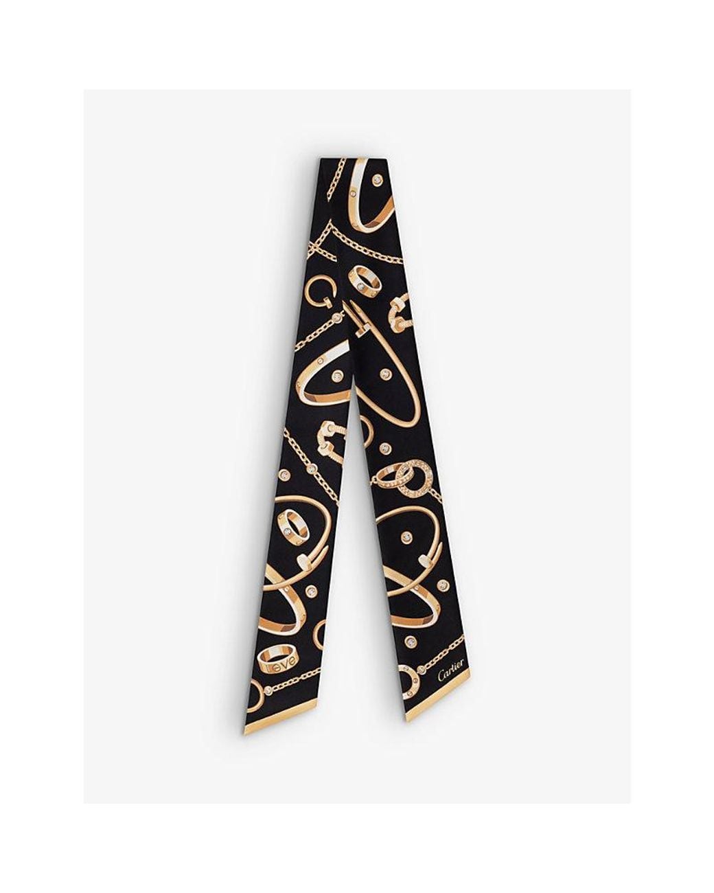 Cartier Black Precious Mundanity Graphic-Print Silk-Twill Headband