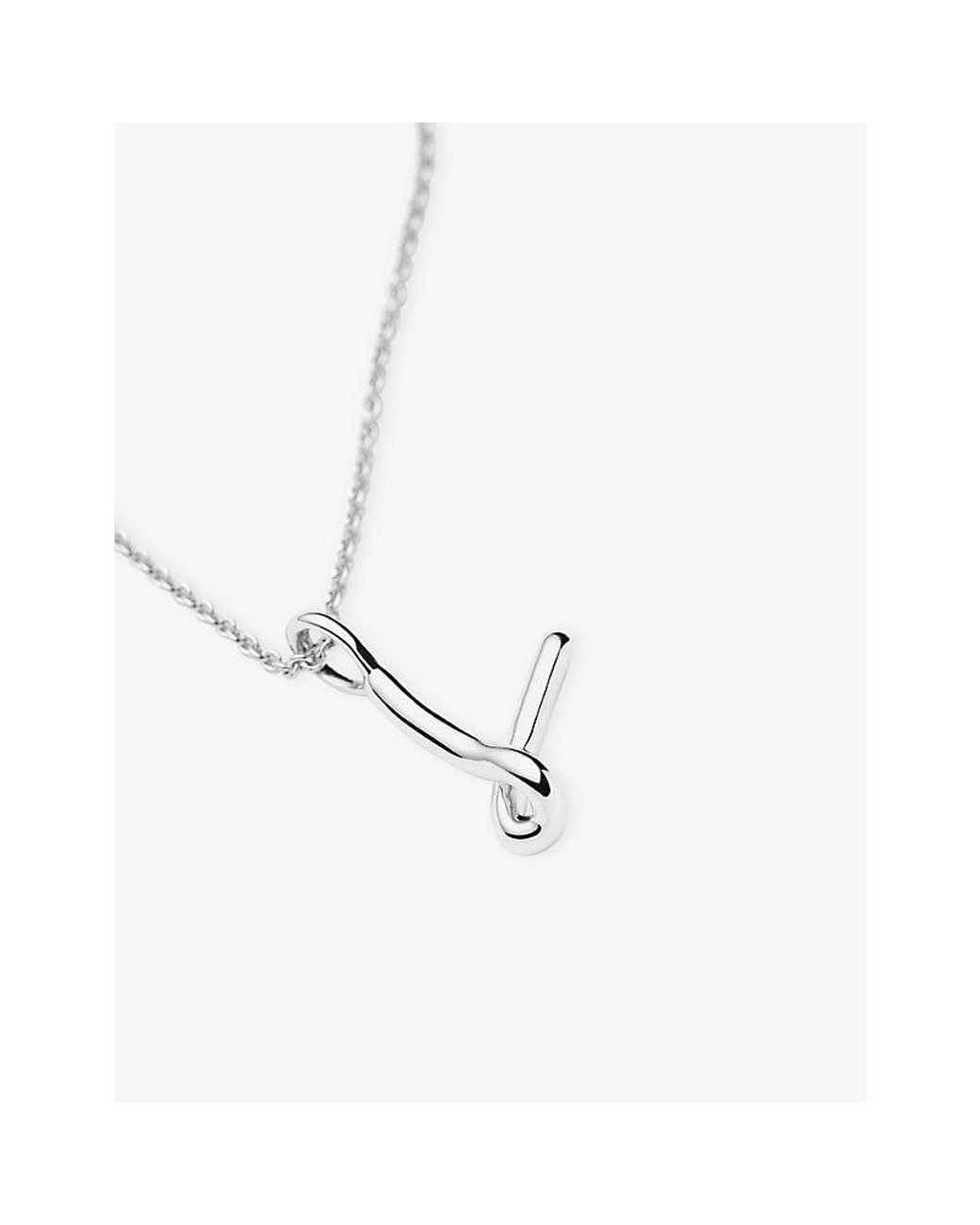 Missoma White Curly Molten Mini Initial V-Plated Sterling- Necklace