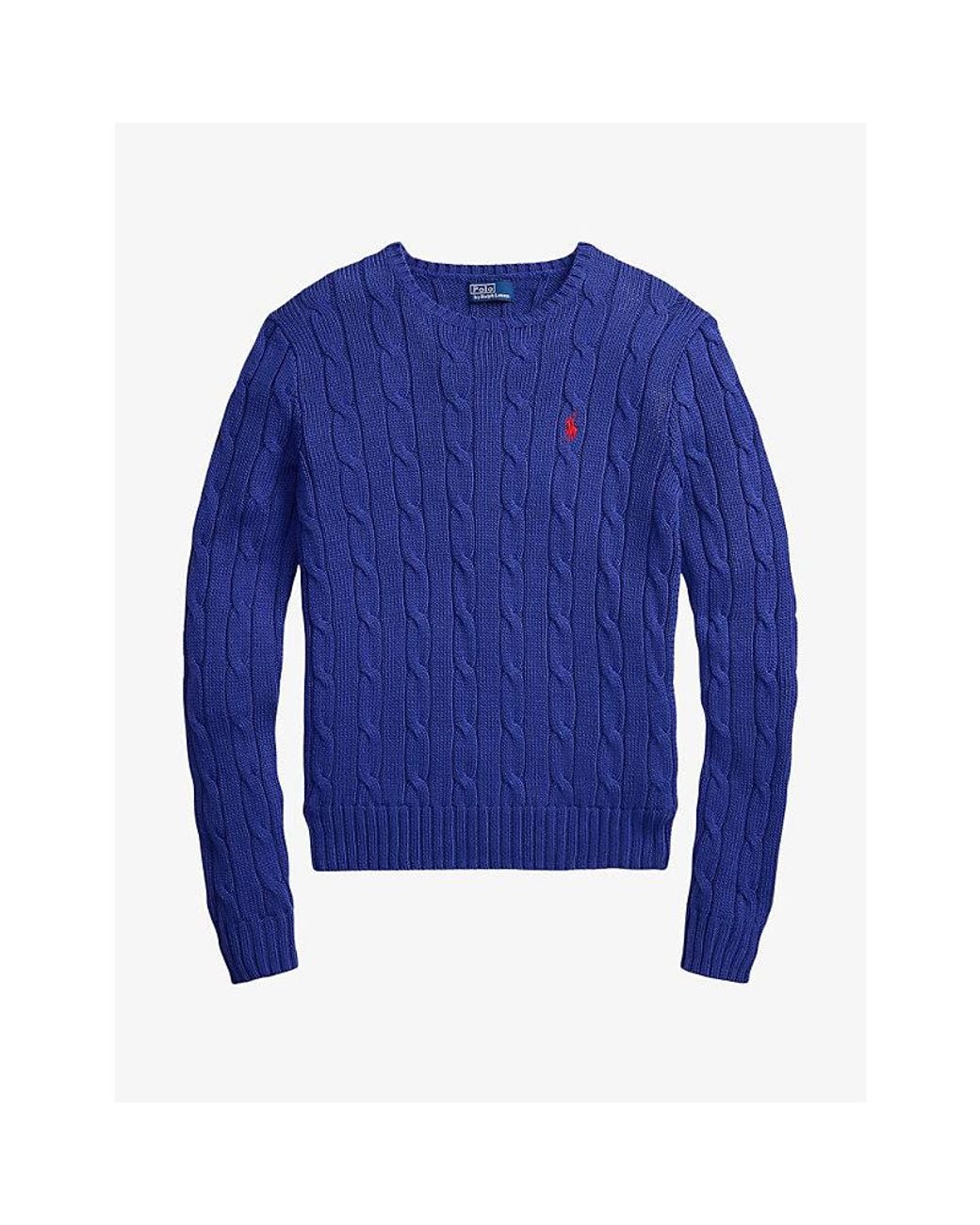 Polo Ralph Lauren Blue Julianna Cable-Knitted Cotton Jumper