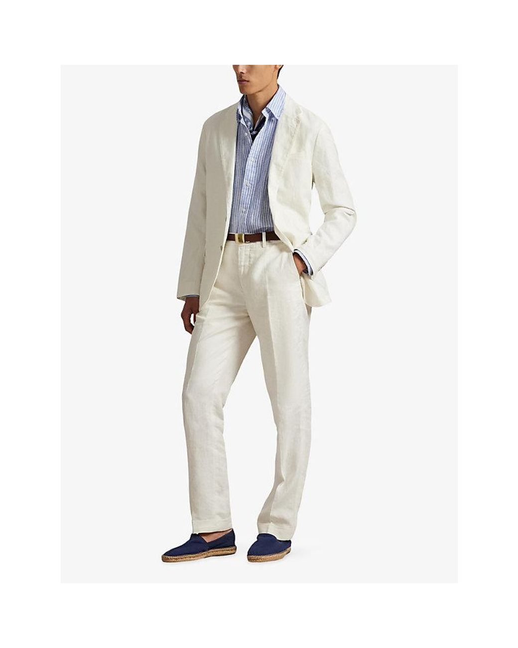 Polo Ralph Lauren White Soft Modern-Fit Linen Suit Jacket for men
