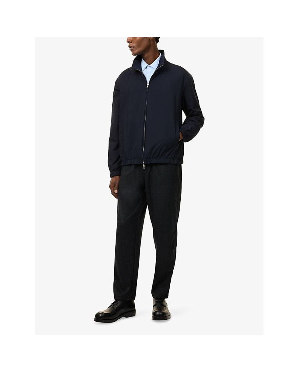 Umit Benan Blue Phil Reversible Silk Jacket for men