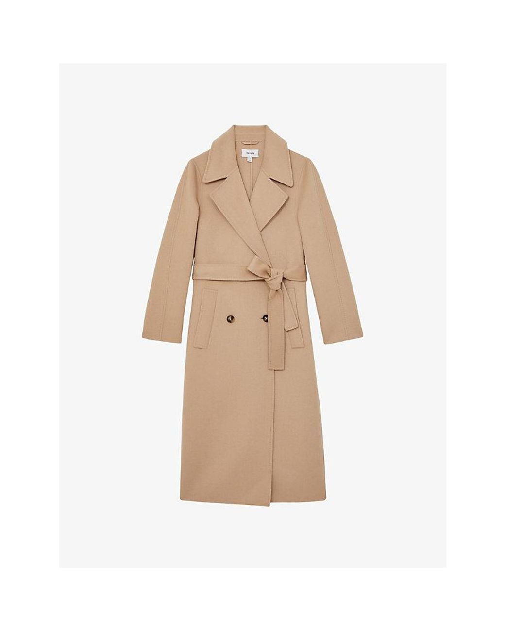Reiss Natural Rene Double-Breasted Wool-Blend Coat