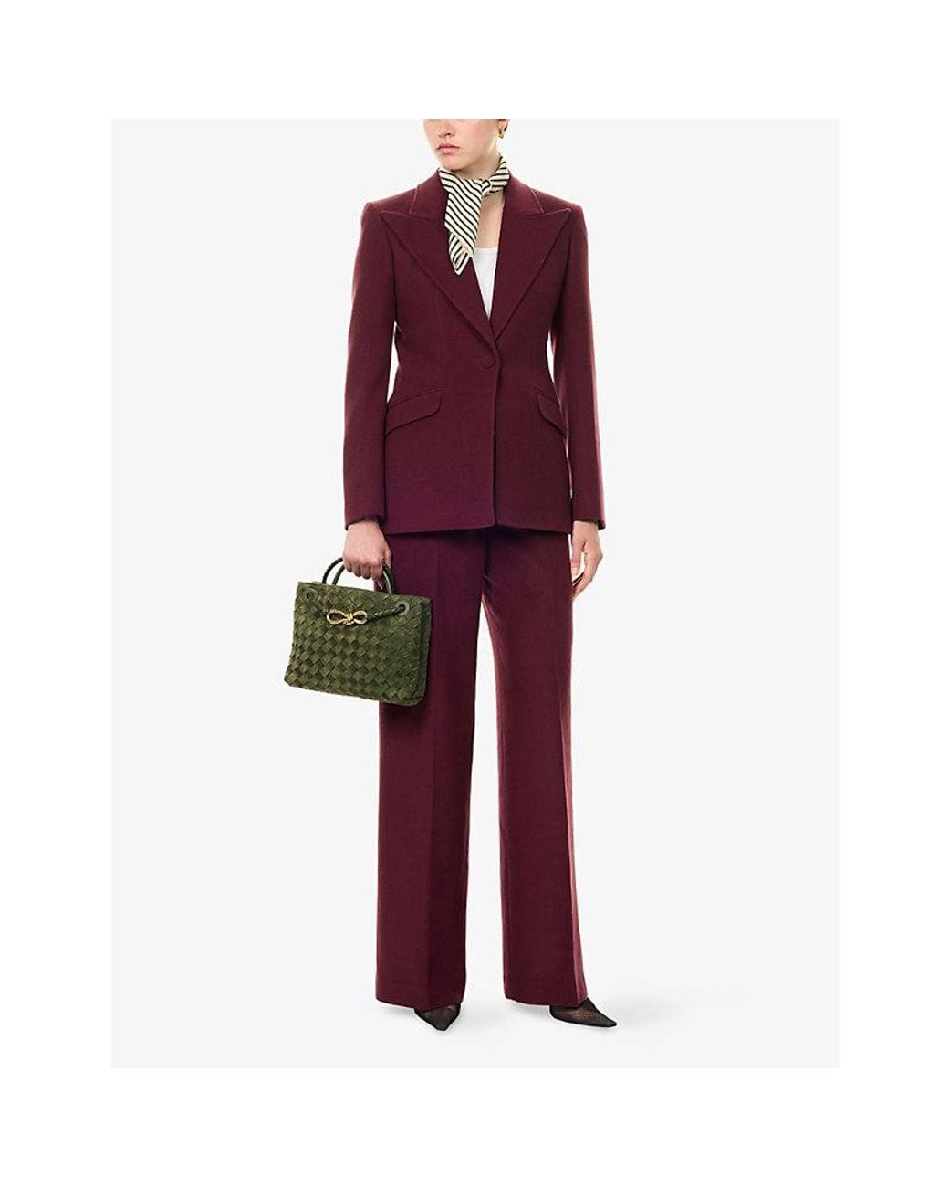 Gabriela Hearst Purple Leiva Single-Breasted Cashmere-Blend Blazer