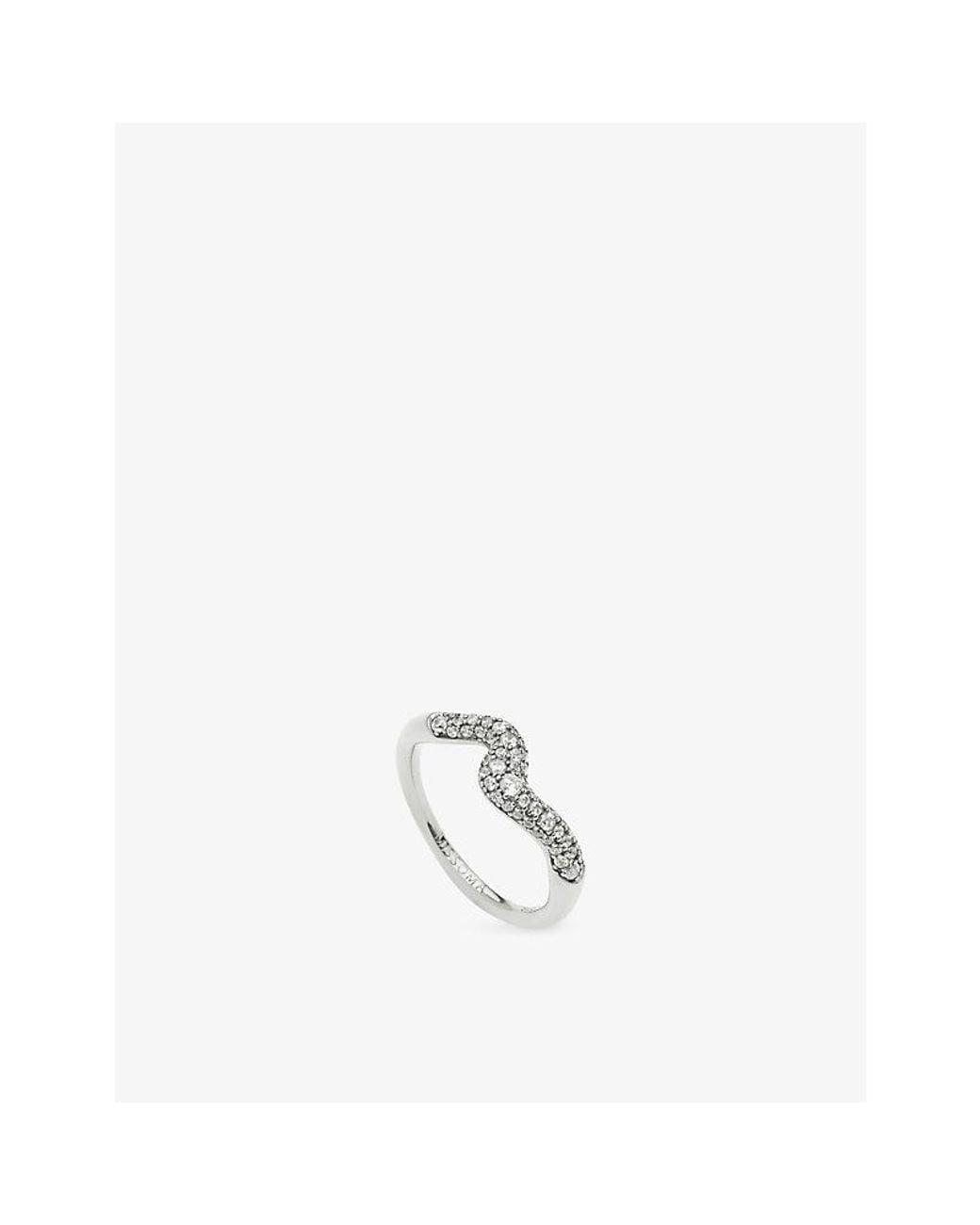 Missoma White Molten Snow Sterling- And Cubic Zirconia Stacking Ring