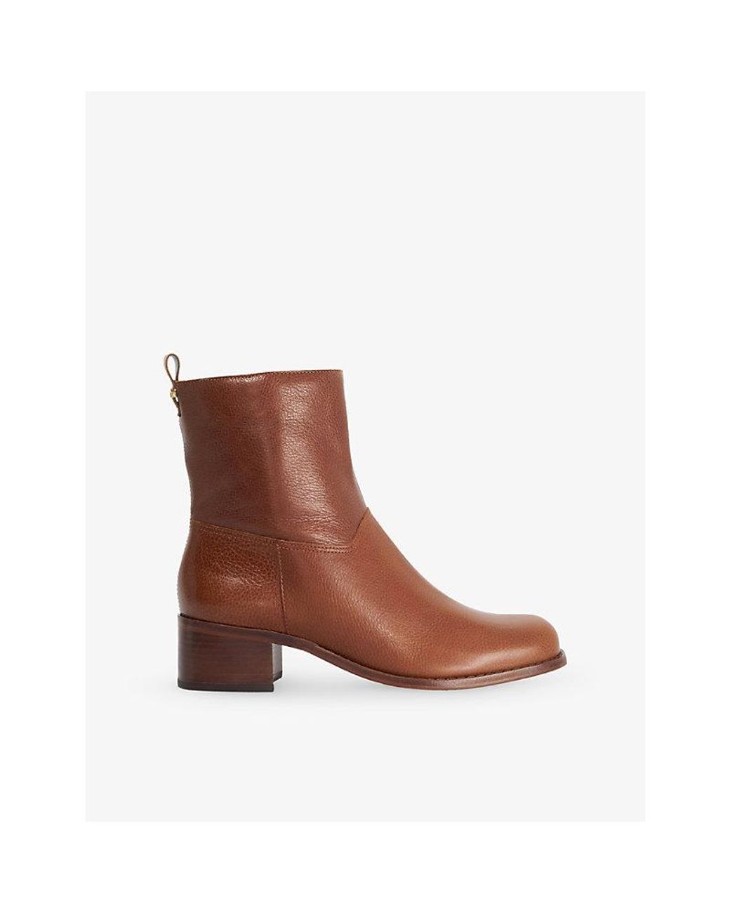 Dune Brown Peya Leather Ankle Boots