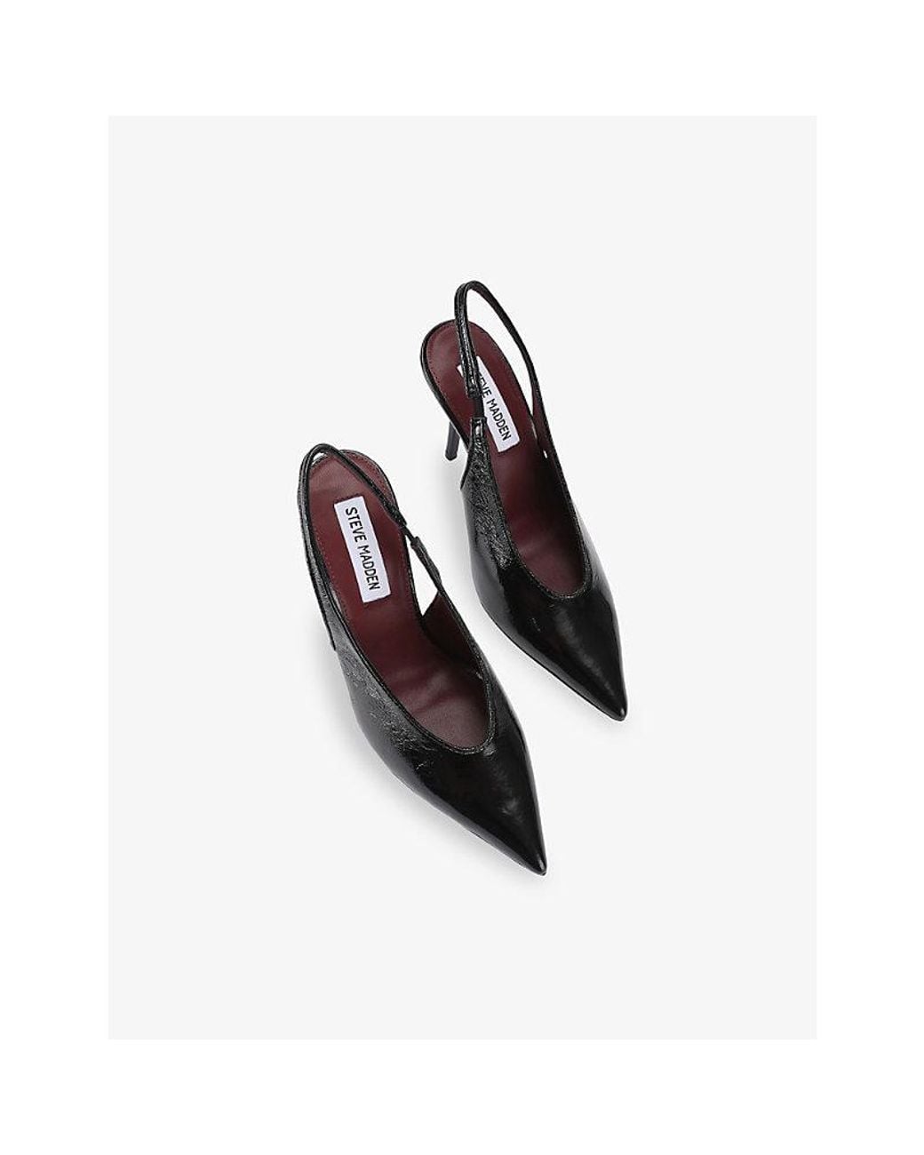 Steve Madden Black Amdromeda Leather Sling-Back Courts