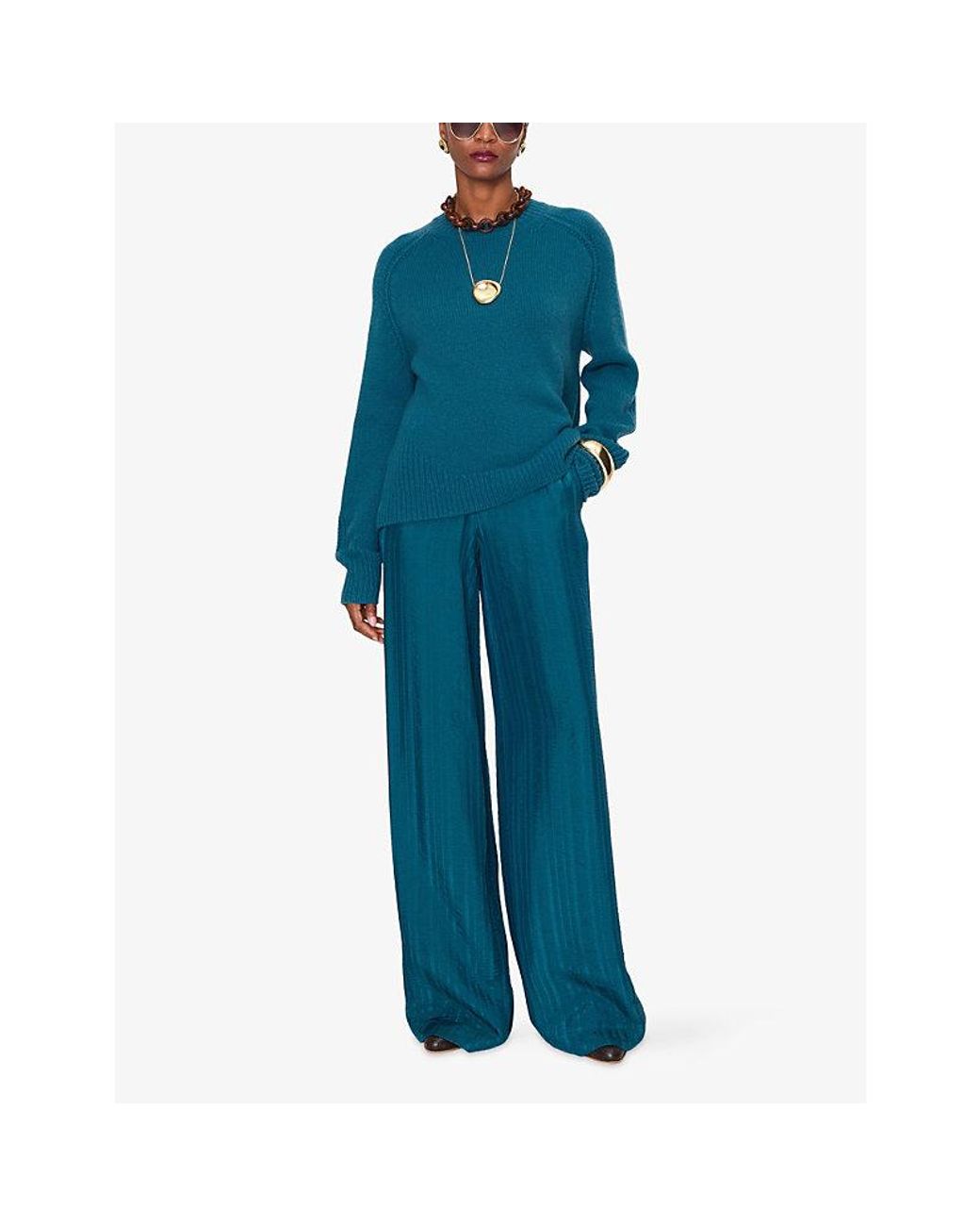 Joseph Blue Isla Knitted Cashmere Jumper