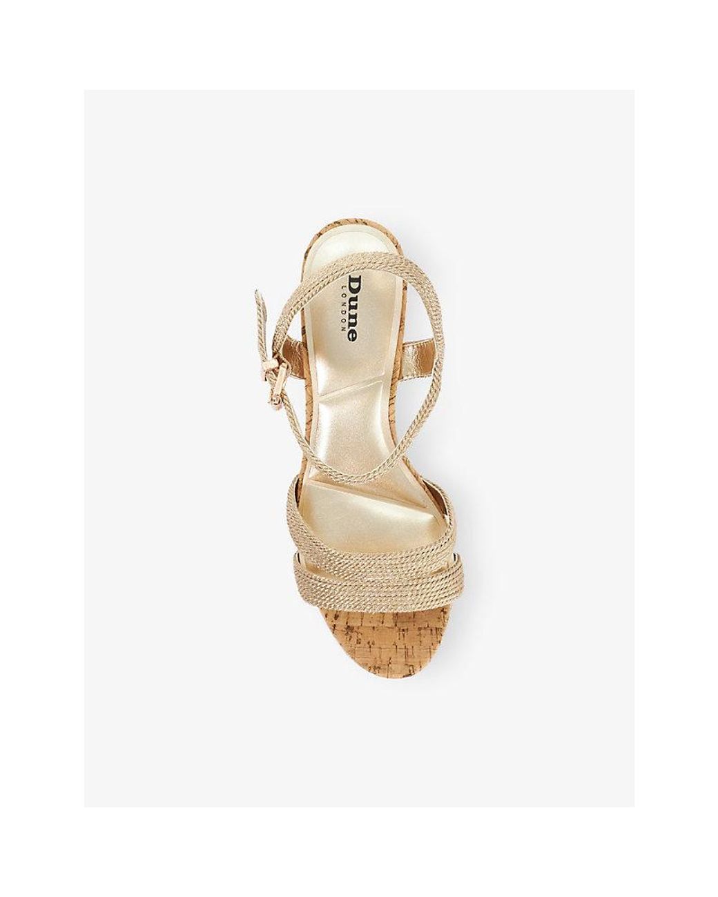 Dune Natural Kipling Woven Wedge Sandals