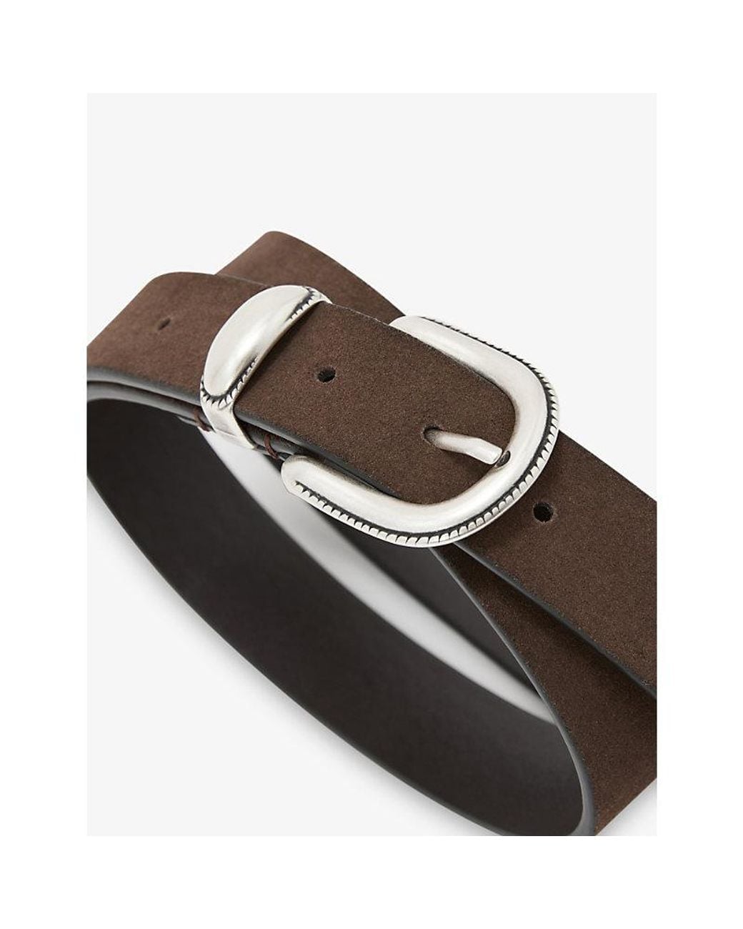 Reiss Brown Jonny Western Suede Belt for men