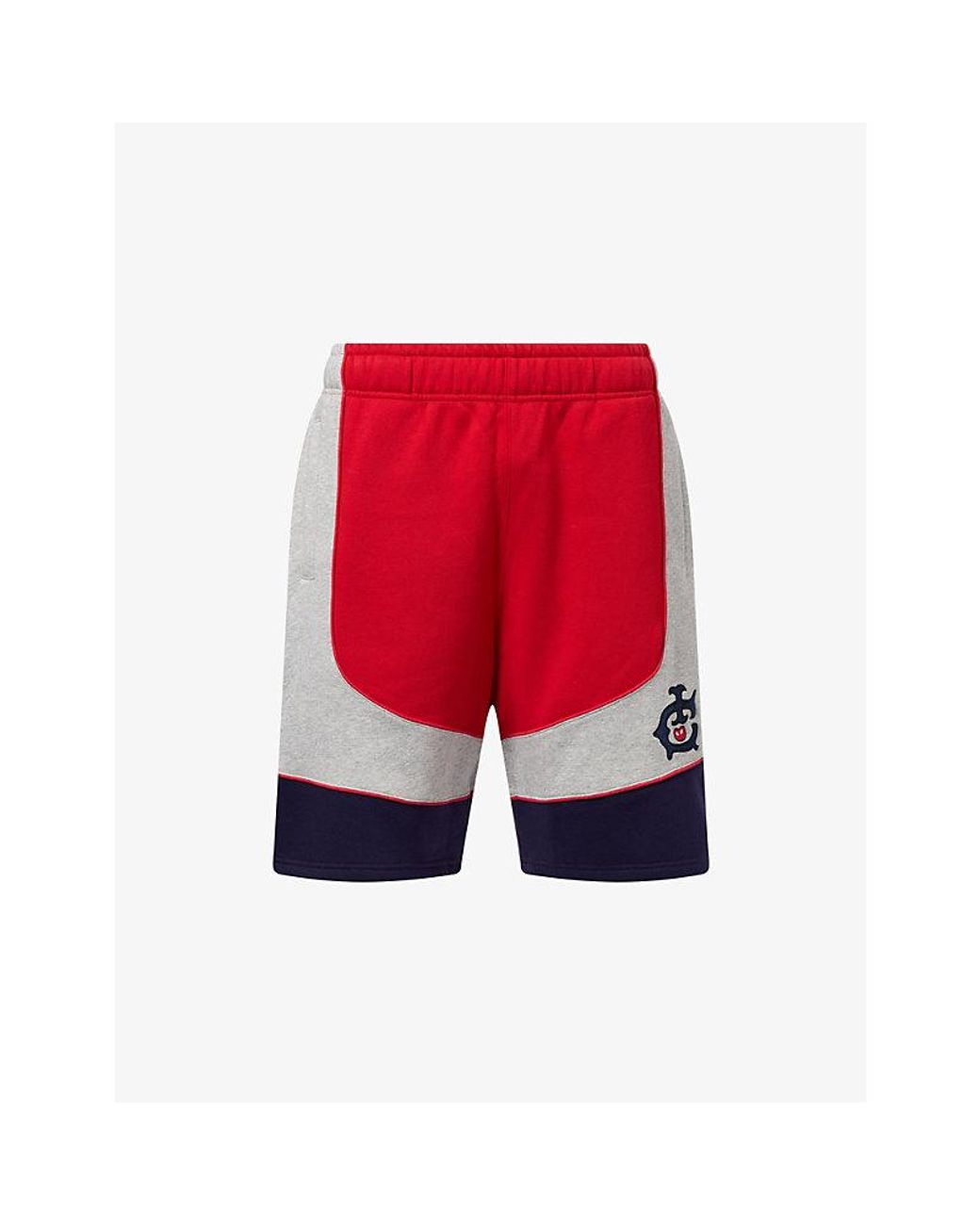 ICECREAM Red Panelled Warm-Up Cotton-Jersey Shorts for men