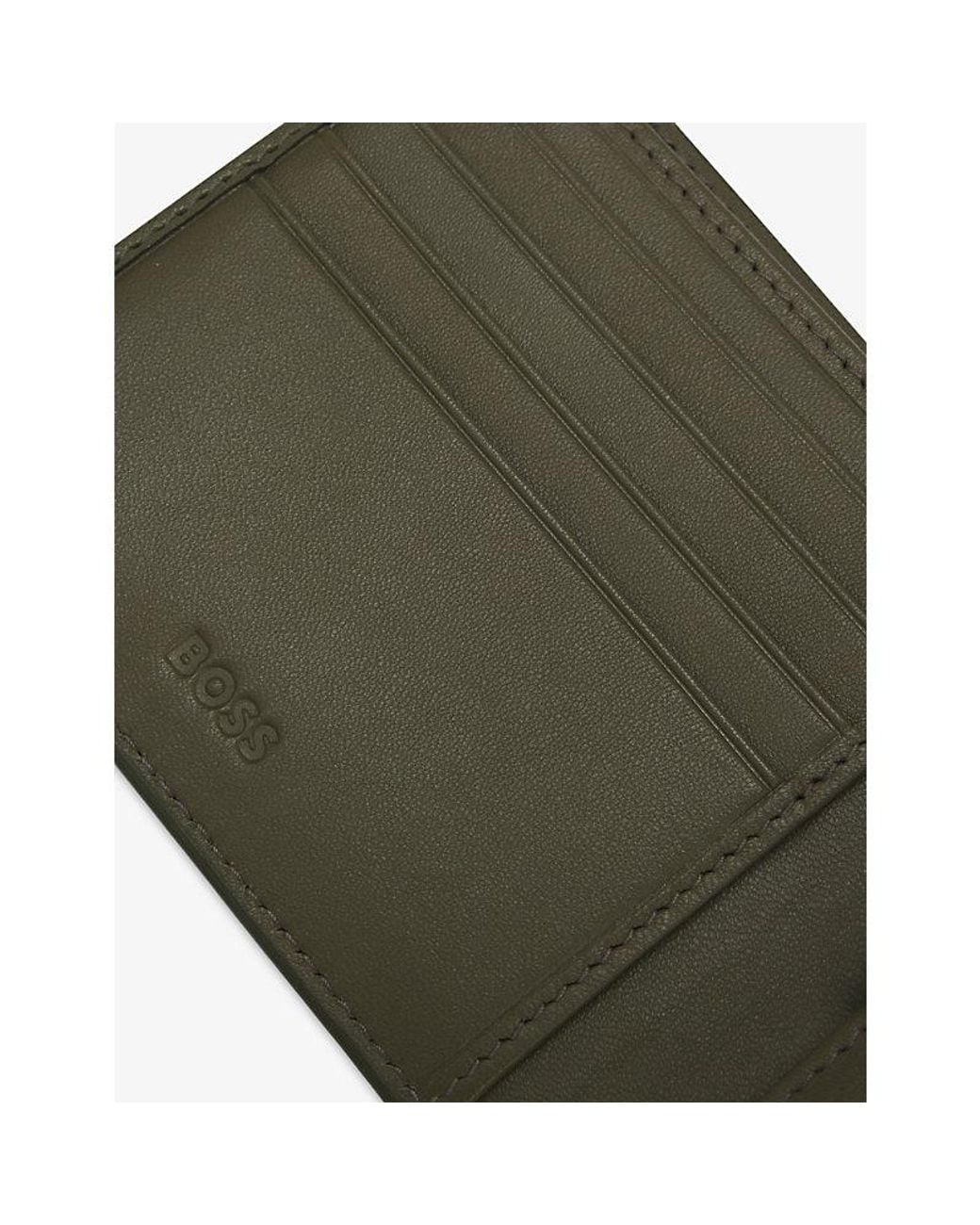 Boss Green Logo-Plaque Leather Wallet for men