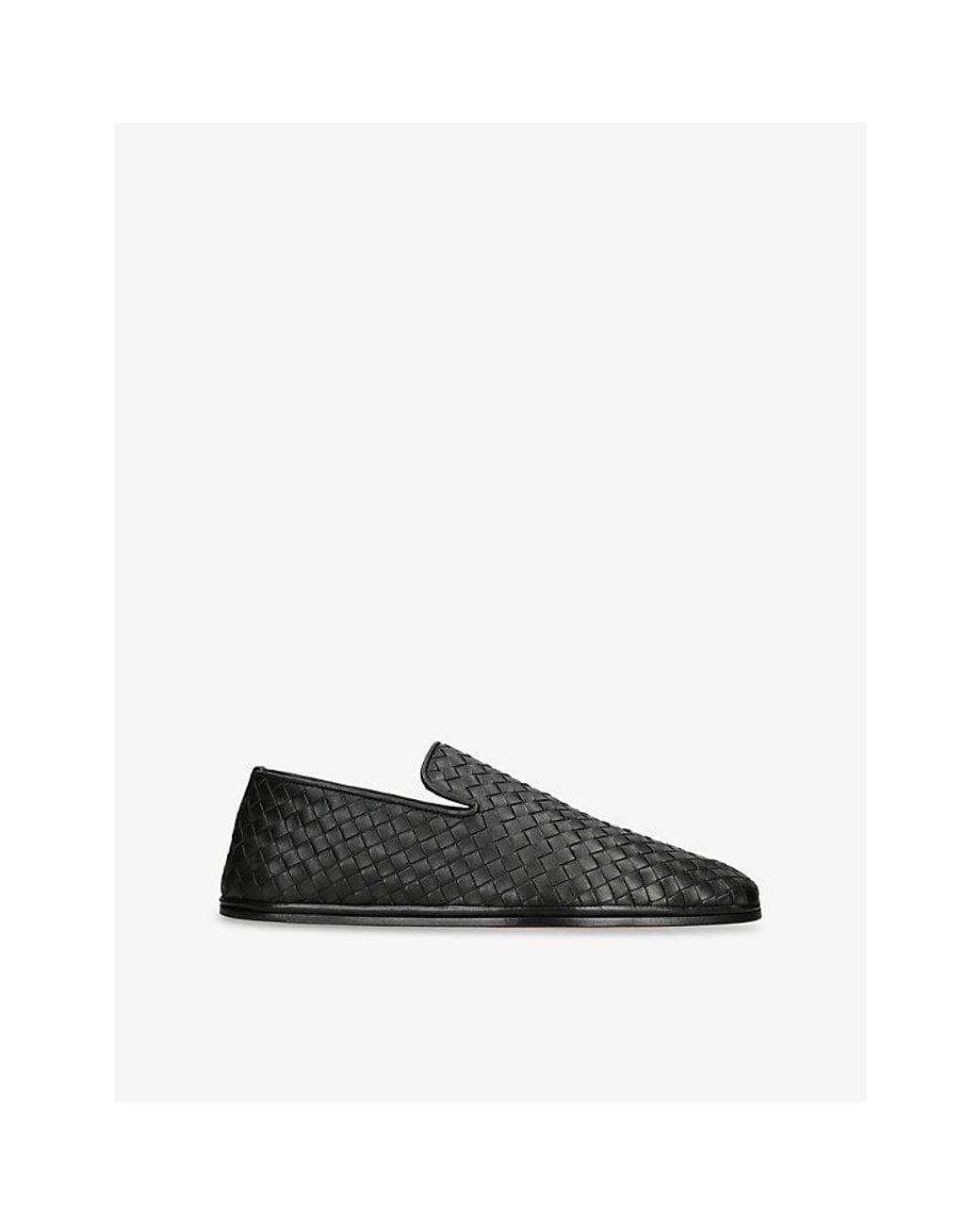 Bottega Veneta Black Palazzo Leather Slippers for men