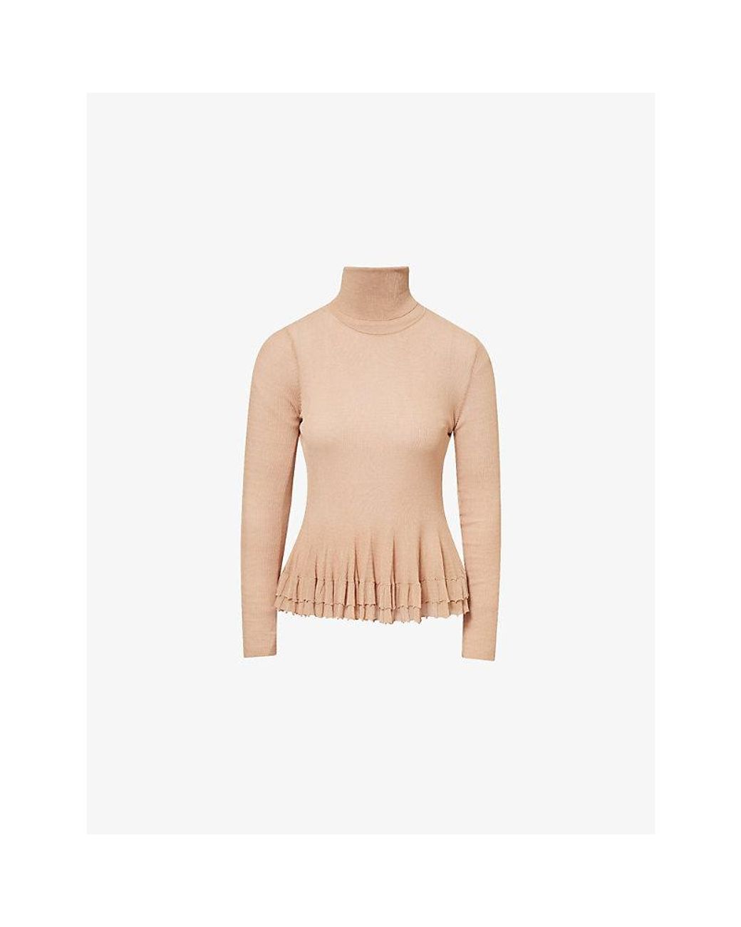 Ashlyn Natural Merritt Turtleneck Knitted Top
